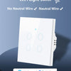 Tuya – interrupteur intelligent WiFi, fil neutre, lumière ue, aucun fil neutre requis, interrupteur tactile mural, 1/2/3/4 gangs, fonctionne avec Alexa Google Home