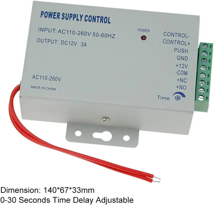 Kit complet de système de contrôle d'accès de porte, lecteur de clavier RFID 125KHz, boîtier métallique, serrure électromagnétique 180KG, alimentation électrique DC12V 3A