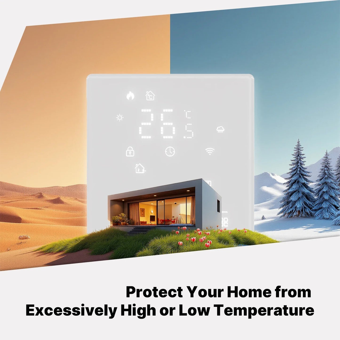 MOES-Tuya Matter WiFi Smart ThermoandreTemperature Contrmatérielle, Water Bomicrophone, Electric Heating, Alexa, Google, Apple SmartThings