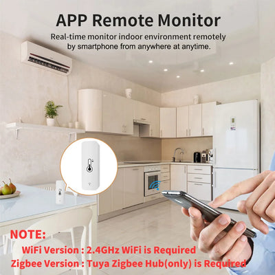 Tuya Zigbee WiFi capteur de température et d'humidité APP moniteur à distance pour maison intelligente var SmartLife fonctionne avec Alexa Google Assistant