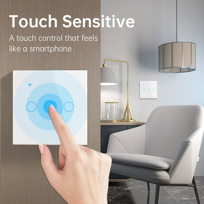 Tuya – interrupteur intelligent WiFi, fil neutre, lumière ue, aucun fil neutre requis, interrupteur tactile mural, 1/2/3/4 gangs, fonctionne avec Alexa Google Home