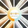 Bande lumineuse CCT COB flexible à intensité variable, ultra fine, DC24V, 5mm, 608 LED/m, 2700-6500K, Densité LED, Éclairage décoratif, Bande de chambre LED