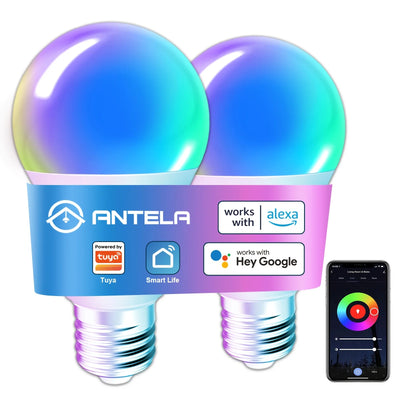 Alexa inda Wifi LED, Ampoule intelligente RVB, Sophblewith Alexa et Google Home, App lonely, 7 W, 806 LMDmmable, 2700k-6500k