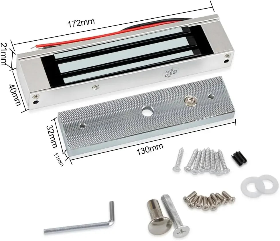 Kit complet de système de contrôle d'accès de porte, lecteur de clavier RFID 125KHz, boîtier métallique, serrure électromagnétique 180KG, alimentation électrique DC12V 3A