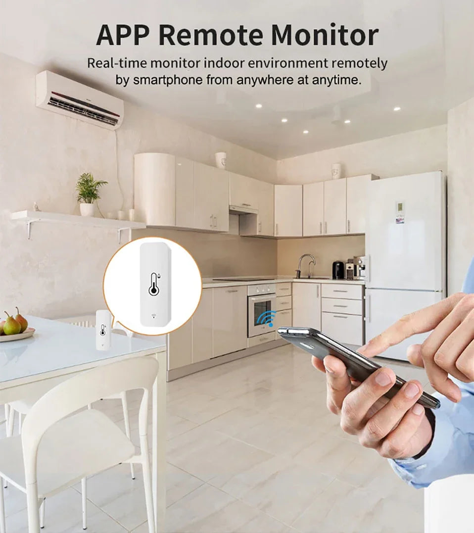 Tuya Zigbee WiFi capteur de température et d'humidité APP moniteur à distance pour maison intelligente var SmartLife fonctionne avec Alexa Google Assistant
