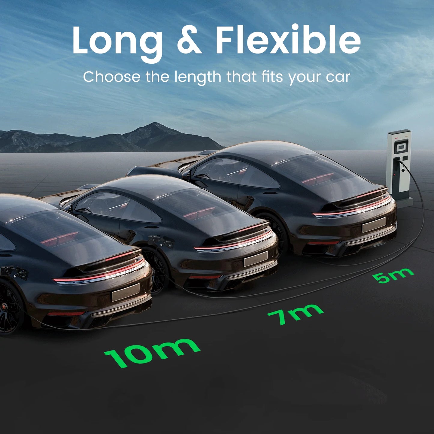 Cable pour vehicule electrique (VE) de Goneo Type 2 triphasé, 22KW/11KW, 32A/16A, 7M/5M, type 2 De type 2, EV,PHEV,chager Câble