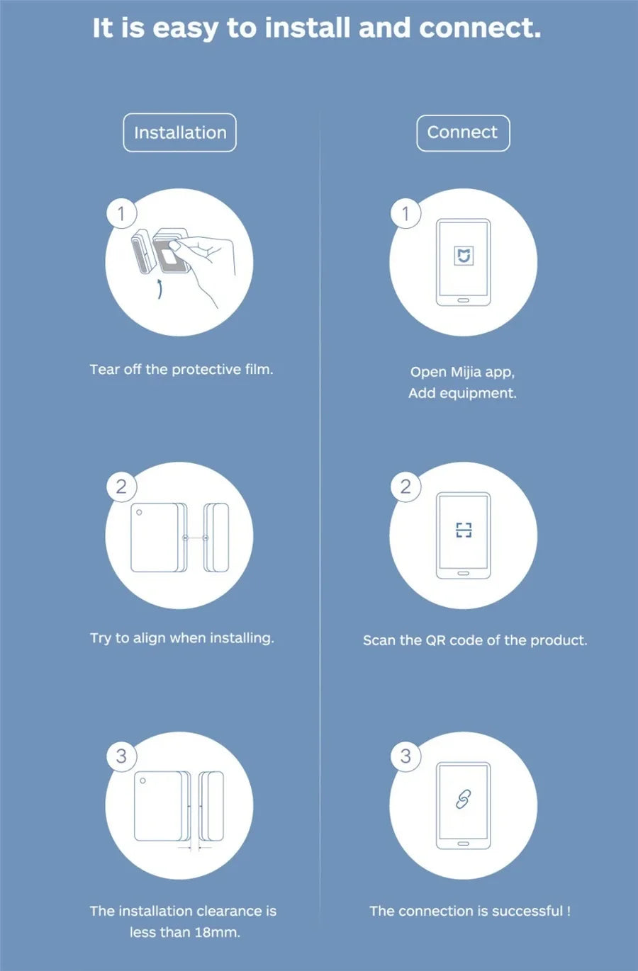 Original Xiaomi Mijia capteur de porte fenêtre 2 Bluetooth connecter capteur de porte taille de poche maison intelligente contrôle automatique par l'application Mi Home