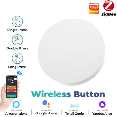 Bouton Tuya Zigbee, scène intelligente sans fil, Modes multi-scènes, contrôleur de bouton poussoir, application Smart Life requise, passerelle Zigbee
