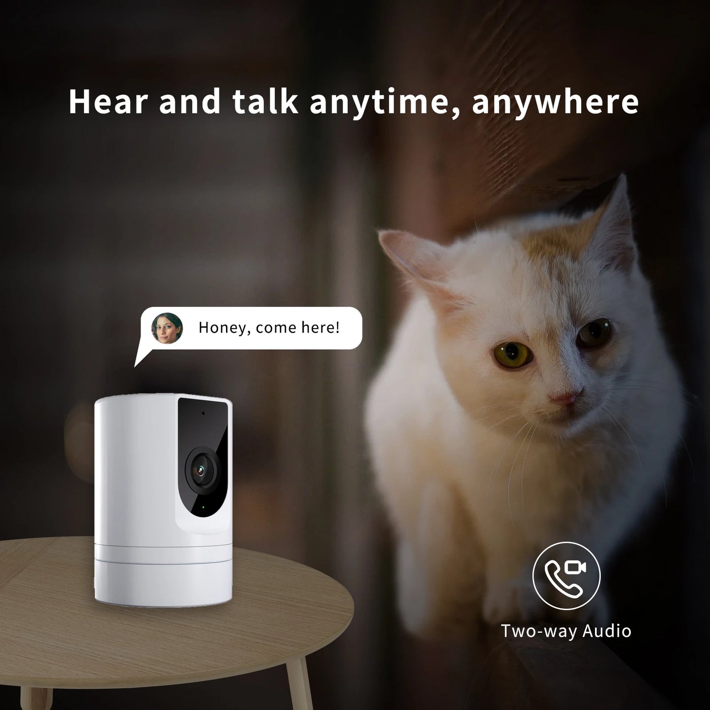 Caméra pour animaux de compagnie, caméra de sécurité intérieure, caméra pour animaux de compagnie avec application téléphonique, caméra de sécurité intérieure, caméra bébé pliable pour la sécurité de la maiso