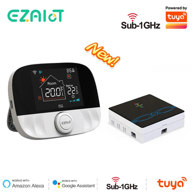 Thermostat sans fil WiFi RF433, pour chauffage au sol, eau, chaudière à gaz, pièce de maison, contrôleur de température Programmable intelligent Tuya
