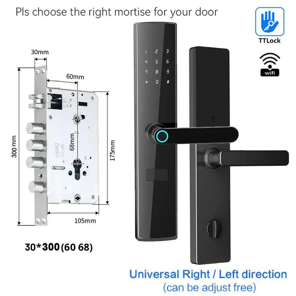 TTlock App se connecte sans passerelle serrure intelligente Wifi télécommande entrée sans clé serrure de porte à empreinte digitale numérique avec clavier