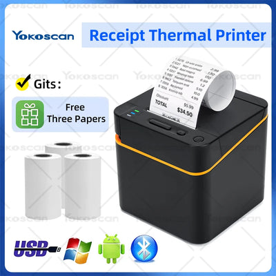 Imprimante thermique de billets de billets de 58mm de haute qualité, imprimante thermique de reçus USB/dent bleue, Mini imprimante de bureau avec coupe, 58E, offre spéciale