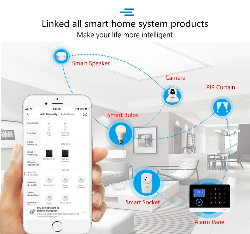 Zagreb O-Système d'alarme sans fil pour la sécurité à domicile, alarme antivol, Tuya Smart App, fonctionne avec Alexa, WiFi, 433MHz, 101