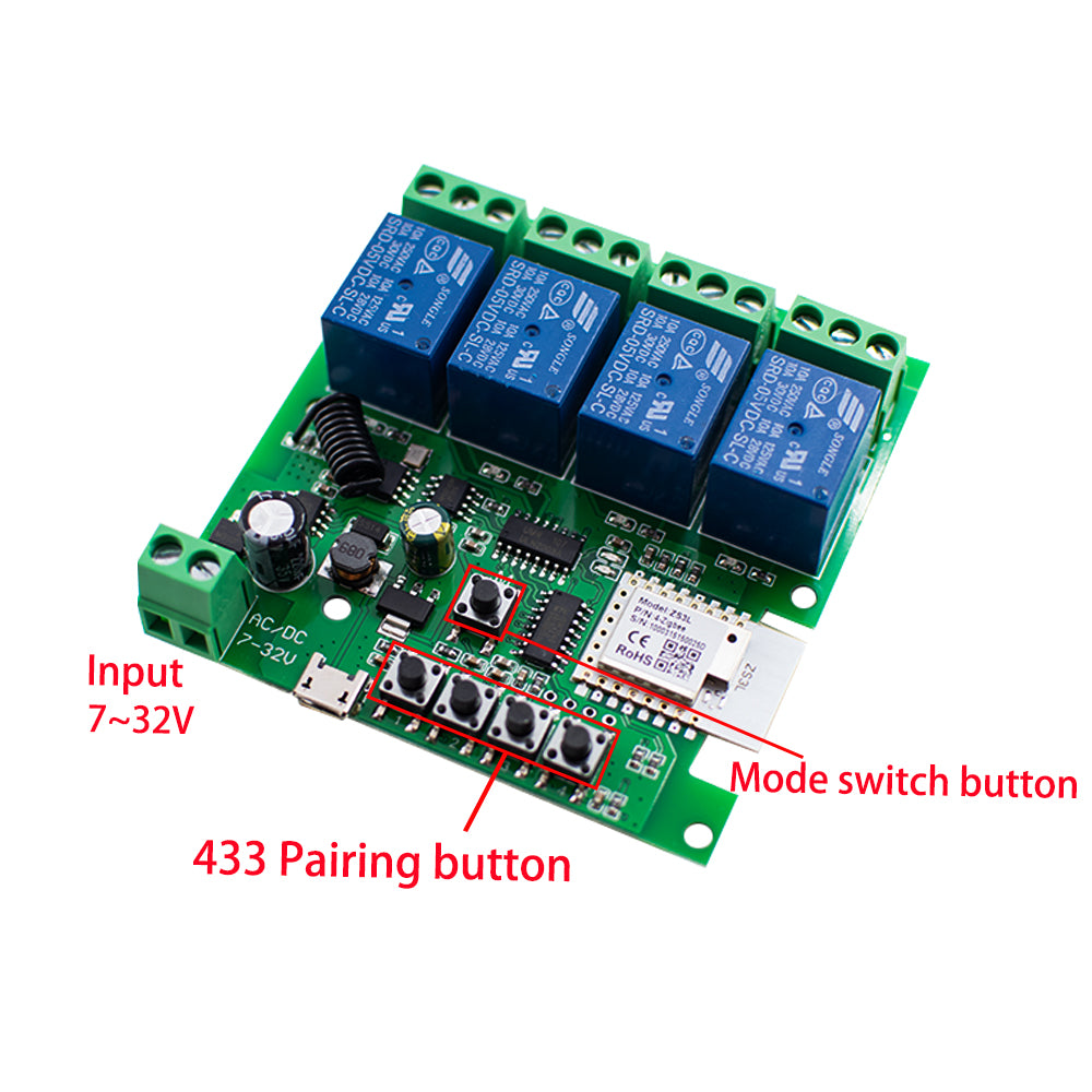Contact sec Tuya commutateur intelligent Zigbee 1 2 4 canaux Zigbee Din Rail relais carte Module deux canaux RF 433 relais 12V 24V 230V