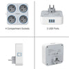 TESSAN multiprise à prises murales multiples avec 4 prises ca et 3 Ports USB adaptateur 7 en 1 protection contre les surcharges pour le bureau à domicile