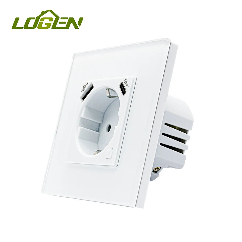 LOGEN Wifi prises intelligentes type-c USB 220V fonctionne avec Tuya vie intelligente Google Assistant Amazon Alexa Yandex Alice prise ue