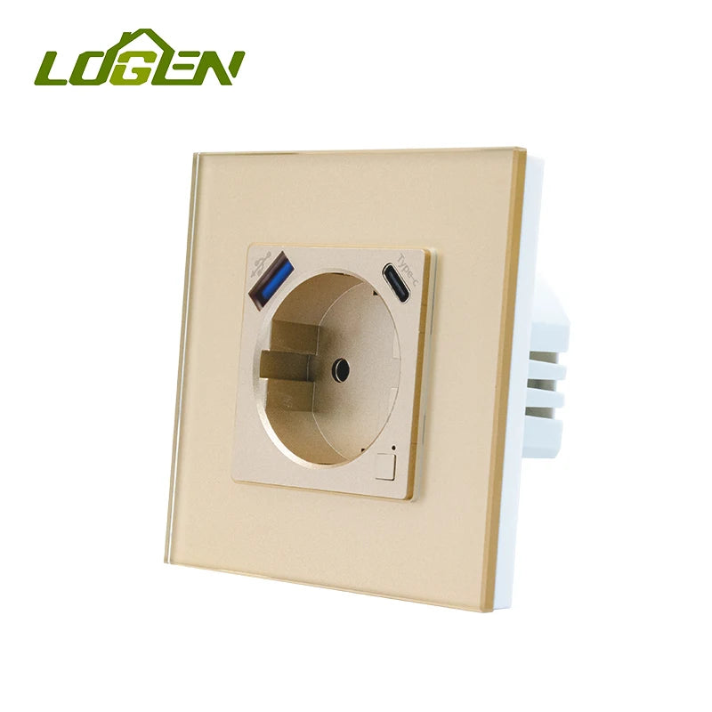 LOGEN Wifi prises intelligentes type-c USB 220V fonctionne avec Tuya vie intelligente Google Assistant Amazon Alexa Yandex Alice prise ue