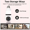 5MP lampe E27 ampoule WiFi caméra LED ampoule caméra IP intelligente surveillance PTZ 8X Zoom suivi Audio bidirectionnel Vision nocturne caméra sans fil