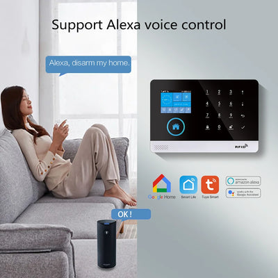 Zagreb O-Système d'alarme sans fil pour la sécurité à domicile, alarme antivol, Tuya Smart App, fonctionne avec Alexa, WiFi, 433MHz, 101