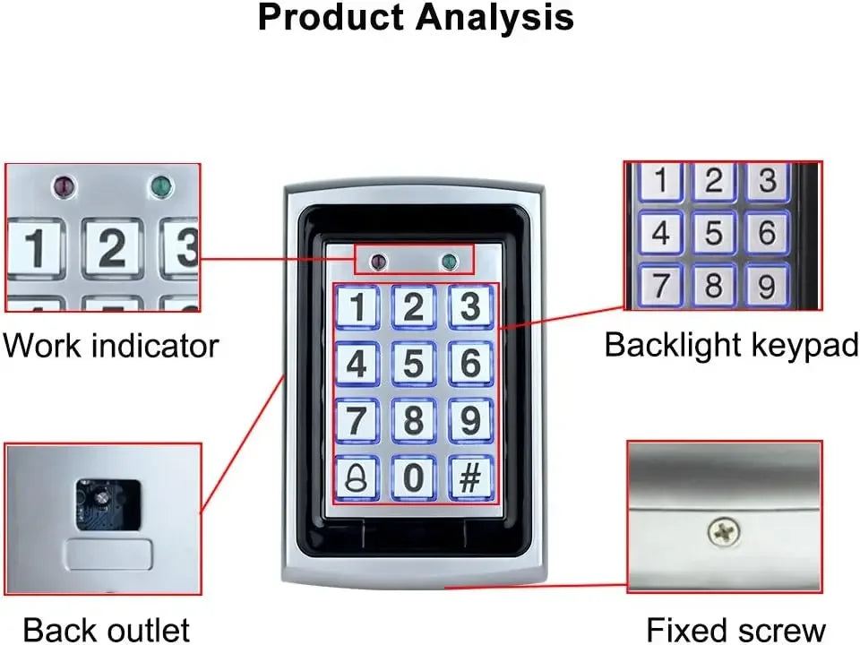 Kit complet de système de contrôle d'accès de porte, lecteur de clavier RFID 125KHz, boîtier métallique, serrure électromagnétique 180KG, alimentation électrique DC12V 3A