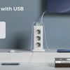 TESSAN Tour Extension Multiprise Protection contre les surtensions (1700J) avec 8 prises AC et 3 Ports USB Prise Multiple avec interrupteur pour la maison