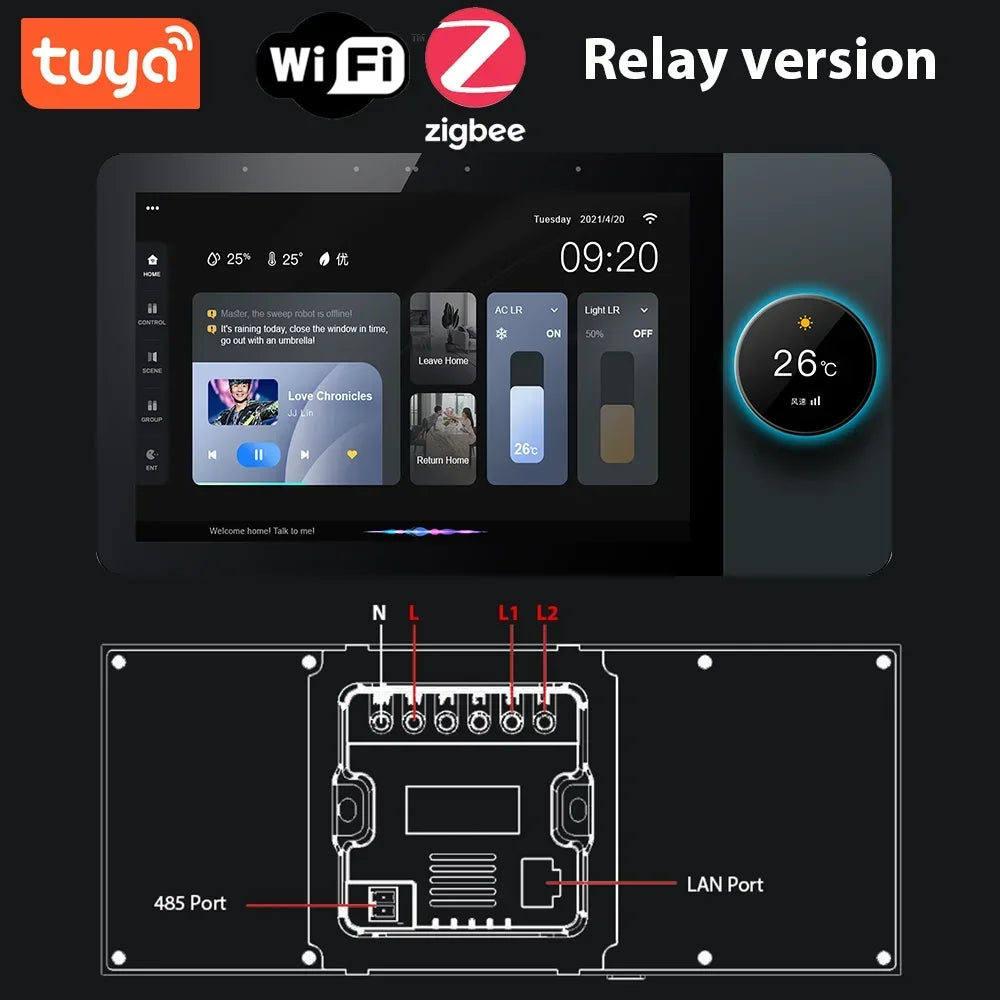 Jianshu-Panneau de contrôle Wifi Zigbee, pour maison intelligente, 6 pouces