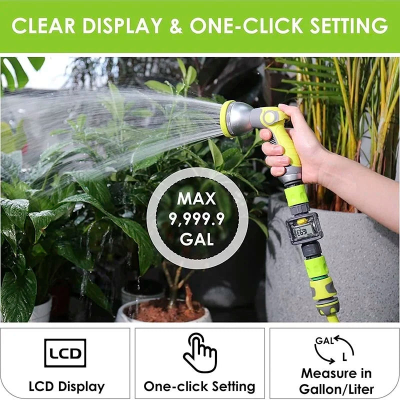 Débitmètre d'eau numérique, compteur d'eau pour camping-car, tuyau de jardin extérieur, Irrigation, consommation d'eau de mesure de voyage pour camping-car