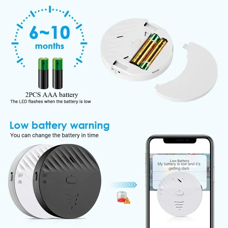 Tuya – capteur de vibrations WiFi intelligent, alarme, détecteur de vibrations pour portes et fenêtres, 130db, alerte de Protection de sécurité domestique, fonctionne avec Alexa