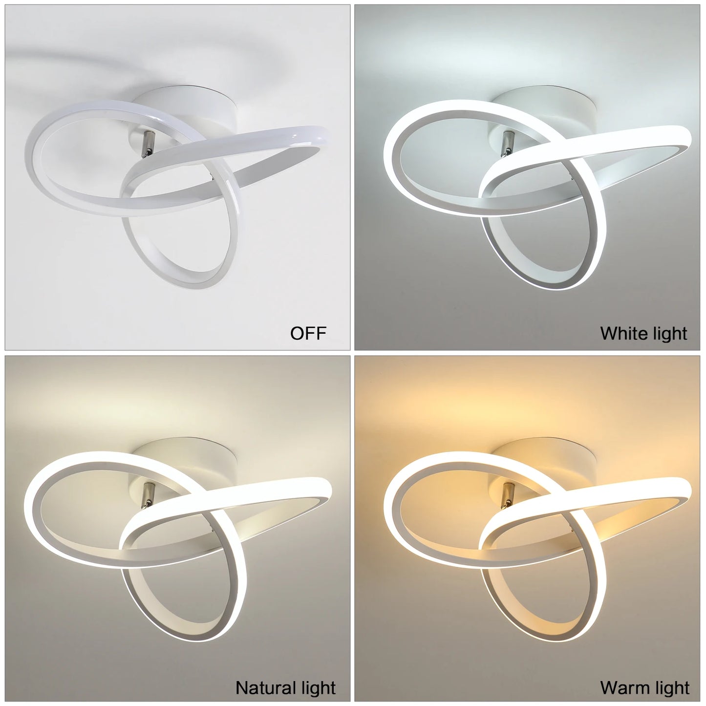 Plafonnier LED, plafonnier moderne 20W 2200LM plafonnier blanc pour cuisine, couloir, chambre à coucher, commande d'interrupteur