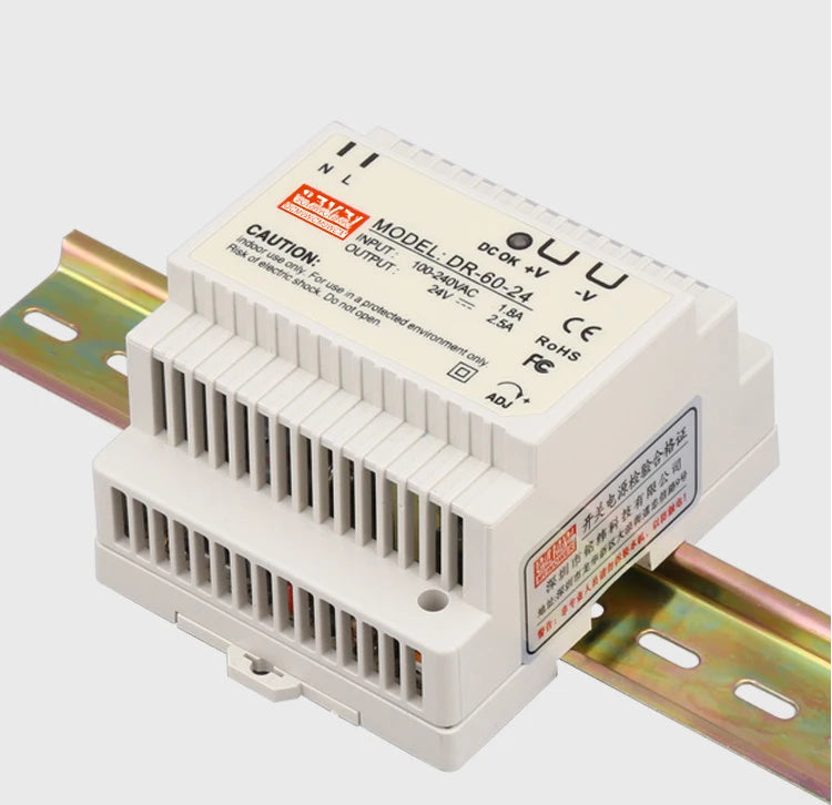 Alimentation à découpage sur rail DIN sortie DR-60W 5V 12V 15V24V 24V DC 220V à 12V transformateur 5v module boîte d'alimentation