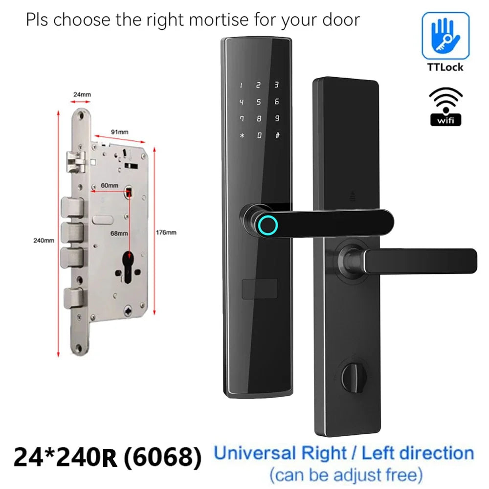 TTlock App se connecte sans passerelle serrure intelligente Wifi télécommande entrée sans clé serrure de porte à empreinte digitale numérique avec clavier