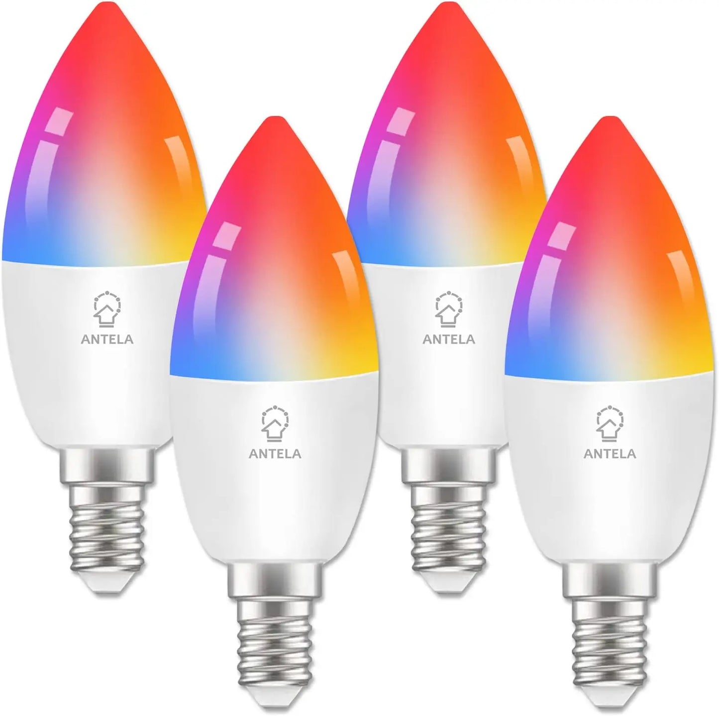 Ampoule intelligente Wi-Fi Alexa E14, 4.5W, 385Lm, 40W équivalent, RGBW blanc froid chaud, compatible avec Alexa, Google Home