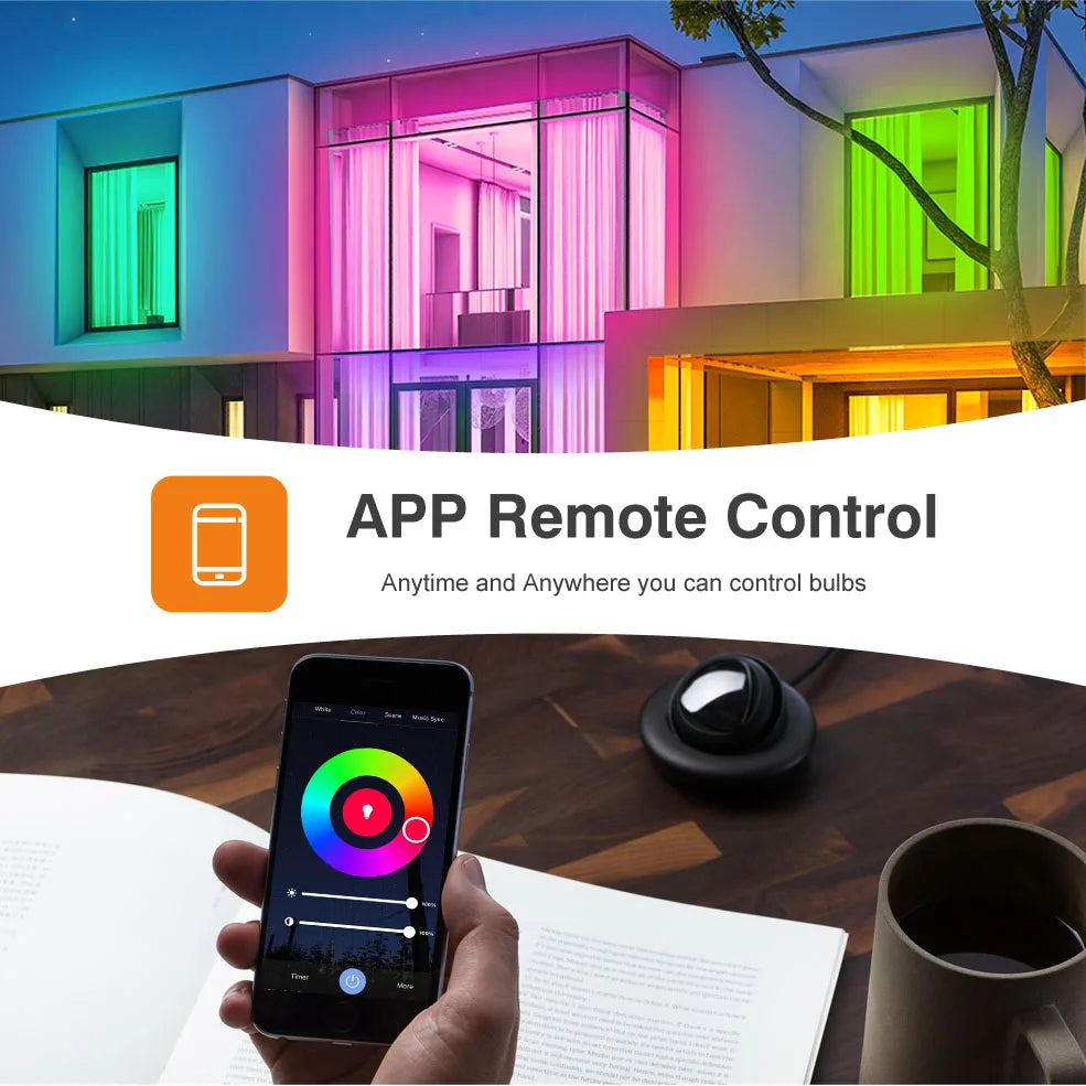 Ampoules Led intelligentes WIFI E27 TUYA/Smart Life RGB + blanc + ampoule Led chaude 220v lampe pour Yandex Alice automatisation Google Home Alexa