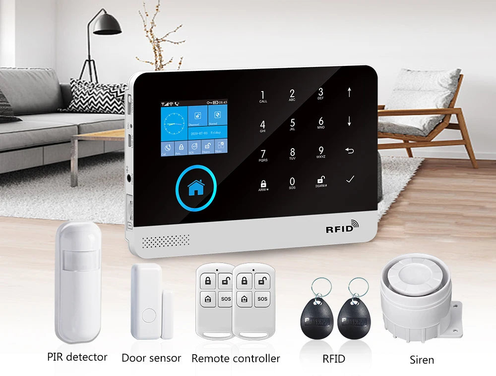 Zagreb O-Système d'alarme sans fil pour la sécurité à domicile, alarme antivol, Tuya Smart App, fonctionne avec Alexa, WiFi, 433MHz, 101