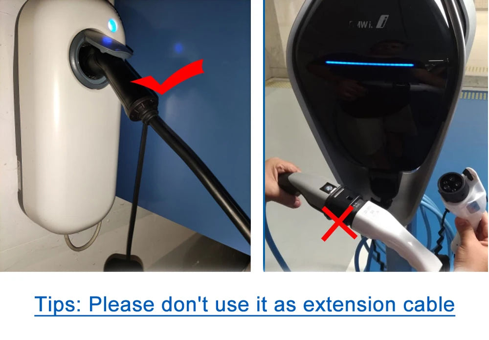 Câble de charge mâle vers femelle pour voiture électrique, station de charge, sac de rangement, type 2 à type 1, 32A, 7KW EV, 5 mètres