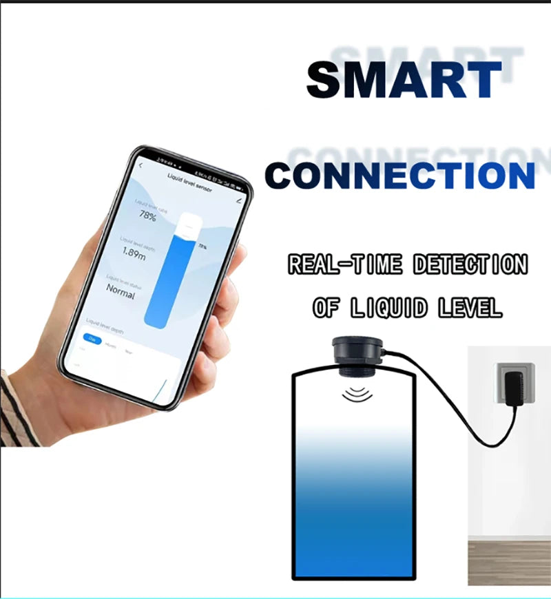 Détecteur d'application Mobile sans fil ultrasonique, capteur de niveau de liquide, d'eau, de carburant, d'huile, indicateur d'alarme, moniteur de réservoir à distance TLC2206