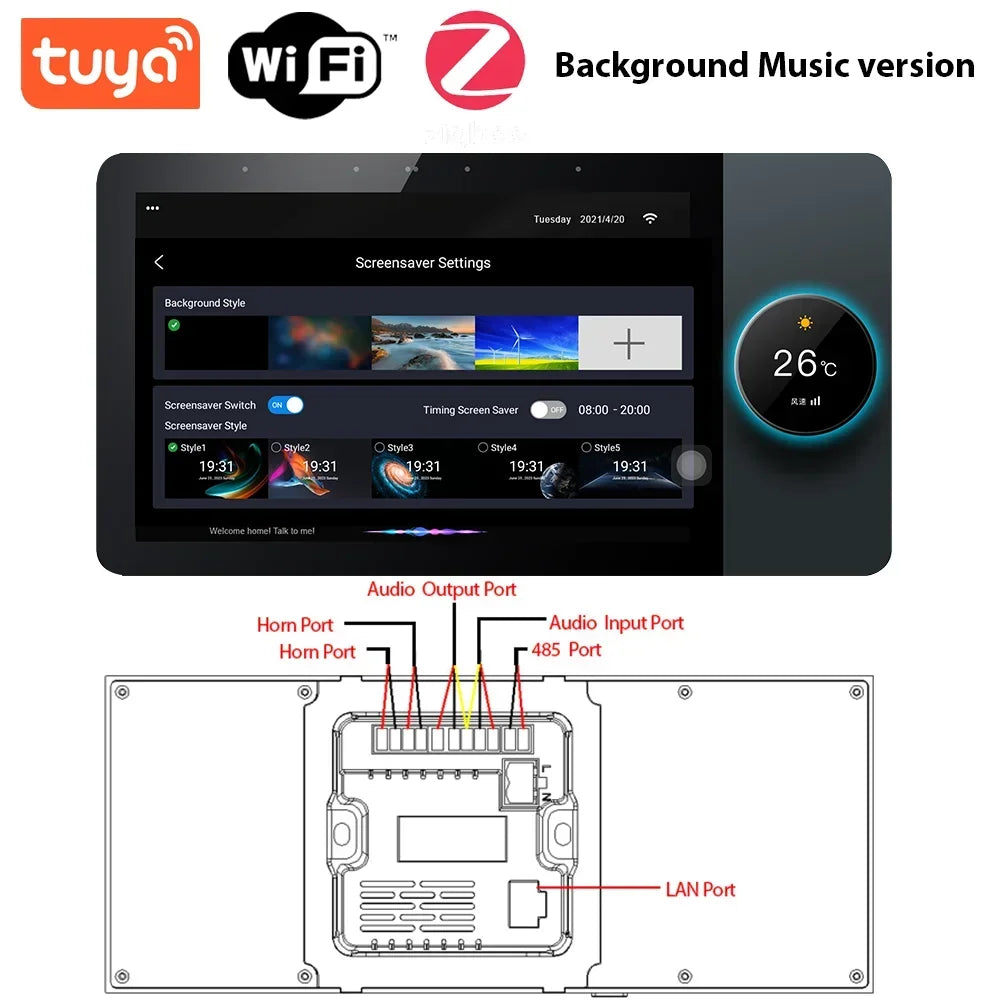 Jianshu-Panneau de contrôle Wifi Zigbee, pour maison intelligente, 6 pouces