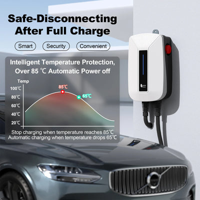 Feyree EV chargeur Type2 prise EVSE Wallbox 32A 7KW prise IEC62196-2 1 Phase 5m câble Station de charge murale pour voiture électrique