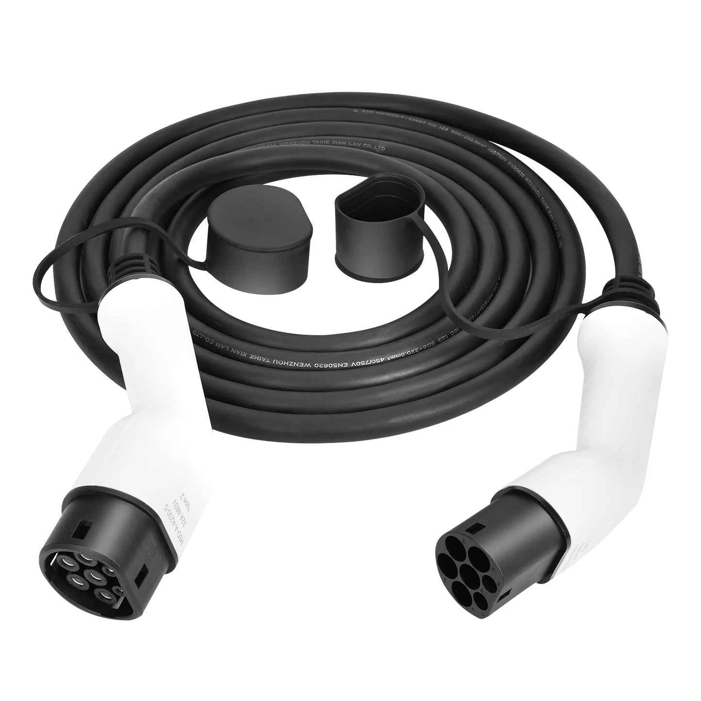 Câble de chargement EV Teschev 32A 7KW Type 2 vers Type 2 11kW 16A Mode 3 phases 3 câble EV IEC 62196-2 pour EV et PHEV dans la station publique
