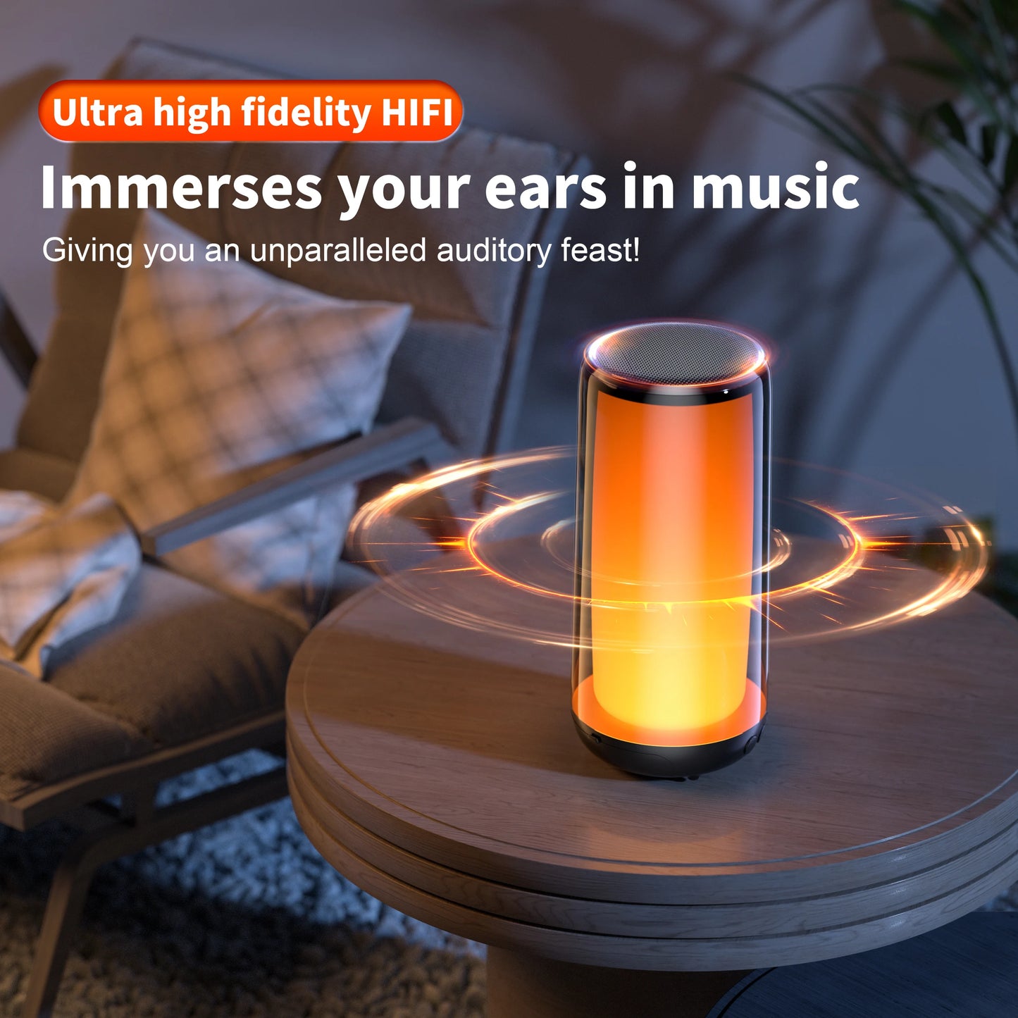 enceinte bluetooth puissantes12 types de lumières de couleur, veilleuse, escales, lampes, haut-parleur, 57mm, QSoutheast, Dolby Cinema, Soun