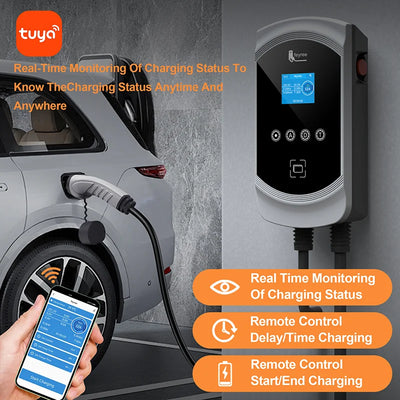 Feyree EV chargeur Type2 câble 32A 7.6kW charge dynamique blancage EVSE Wallbox APP fonction 11kW 22kW Station de charge voiture électrique