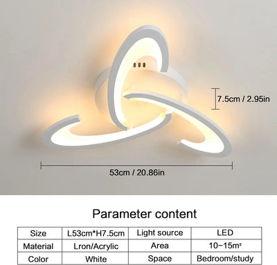 Plafonnier LED à intensité modulable avec télécommande, luminaire de plafond moderne, idéal pour une cuisine ou une chambre à coucher, 30W, 3000K-6500K