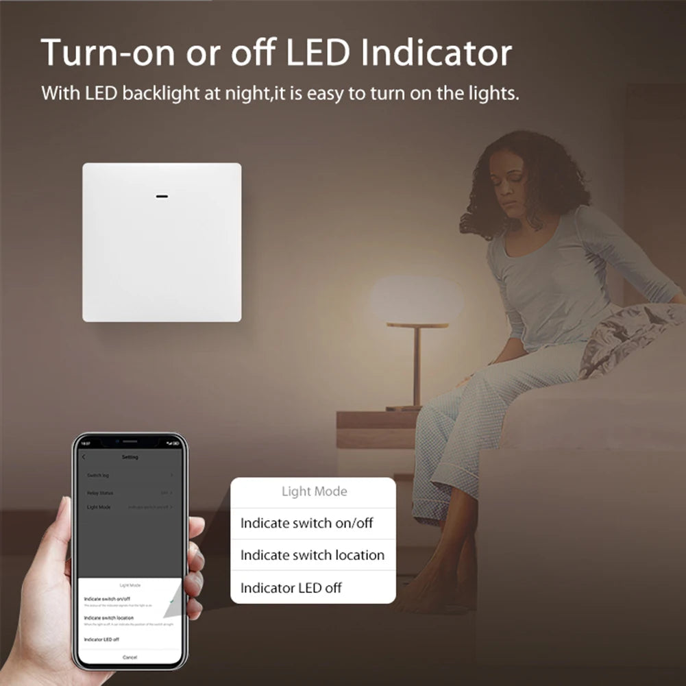 Joli Mural Intelligent à 1/2/3 lèvent, Commande Vocale, Alexa, Google Home, Tuya, Application WIFI, Télécommande, Bouton Poussoir, Aucun airies Requis