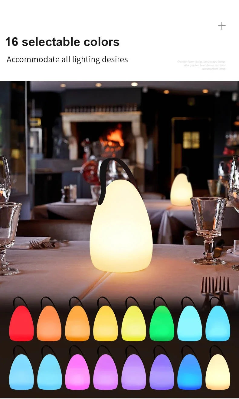 Tuya-Lampe de Table Portable Intelligente, Télécommande, RVB, LED, Extérieur, Étanche, Sans Fil, Camping, USB, Veilleuse, 16 Documents