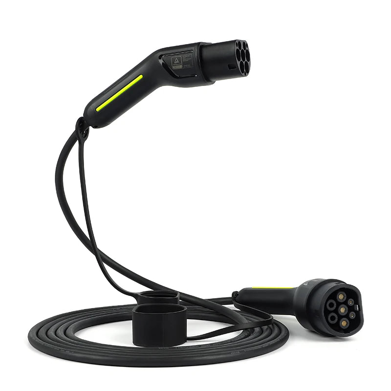 Câble de chargement de rue EV étanche pour Station Wallbox 5M 3.5KW-22KW Type 2 Type 1 Mode 3 noir