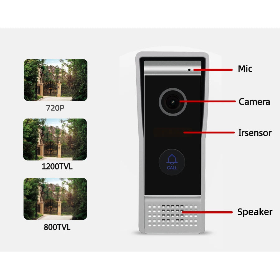 Jeatone Tuya 7 pouces WiFi interphone vidéo sans fil interphone avec caméra oculaire de détection automatique 1080P pour maison appartement extérieur