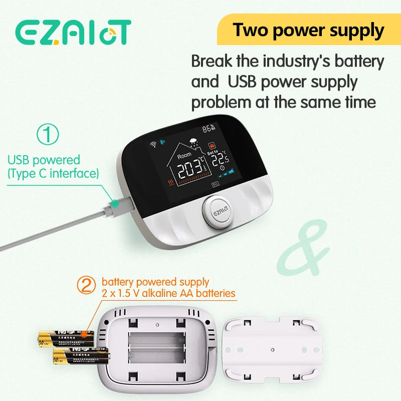 Thermostat sans fil WiFi RF433, pour chauffage au sol, eau, chaudière à gaz, pièce de maison, contrôleur de température Programmable intelligent Tuya