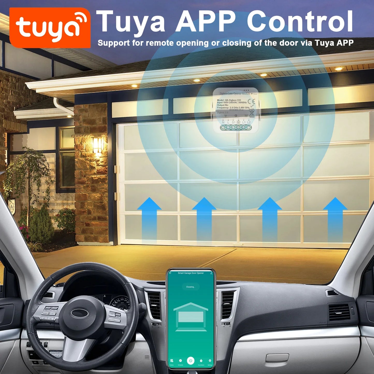 Ouvre-porte intelligent Tuya, Module de contrôleur de porte WiFi/Zigbee, Compatible avec Alexa Echo Google Home Siri