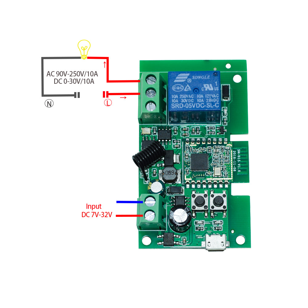 Contact sec Tuya commutateur intelligent Zigbee 1 2 4 canaux Zigbee Din Rail relais carte Module deux canaux RF 433 relais 12V 24V 230V