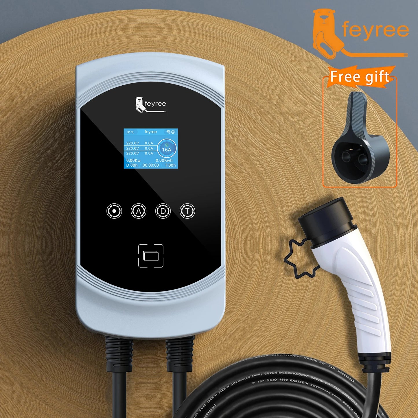 EVSE Wallbox 11KW 22KW Prise IEC62196-2 Triphasée Andrea Control pour Voiture Électrique Fey123 EV Chargeur 32A 7.6KW Vope2 Cable Car